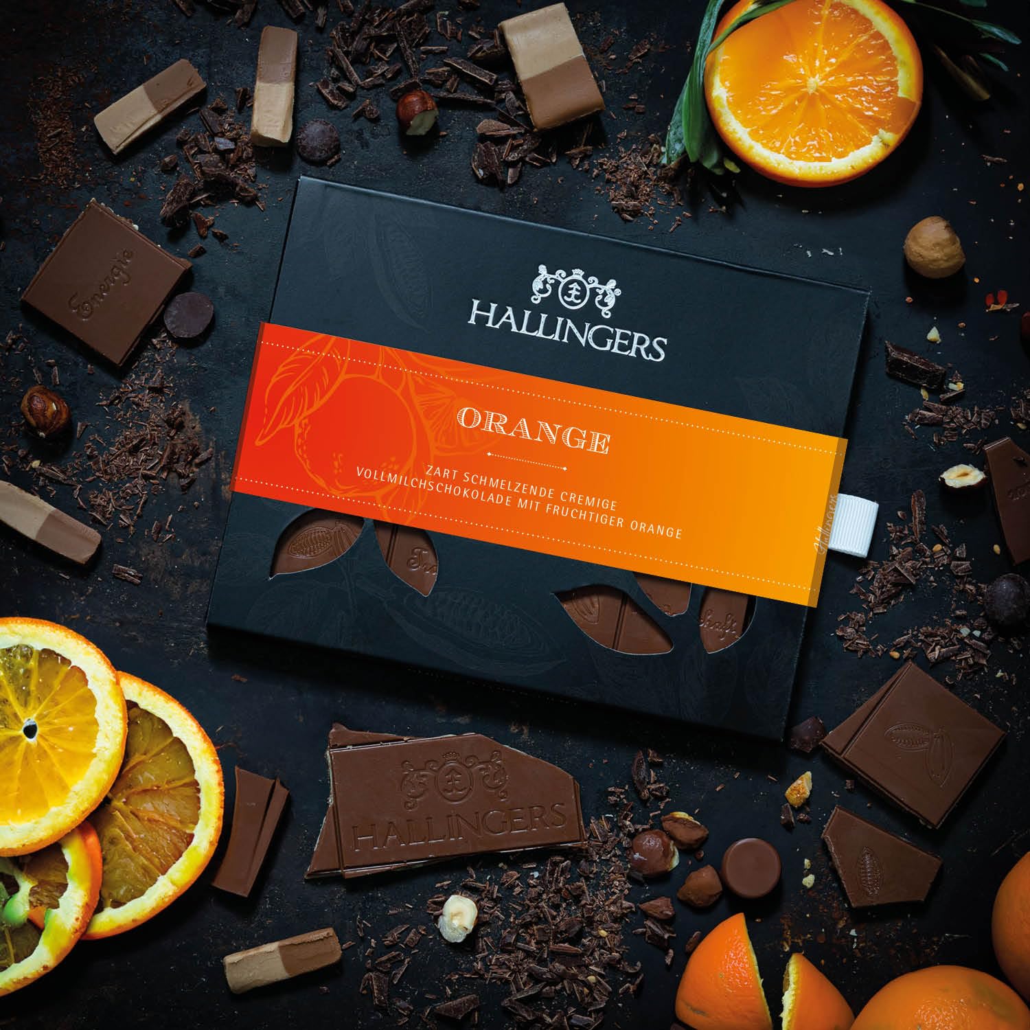 hallingers-schokolade-orange-tafeln-10x-ohne-alkohol-geschenk image 2