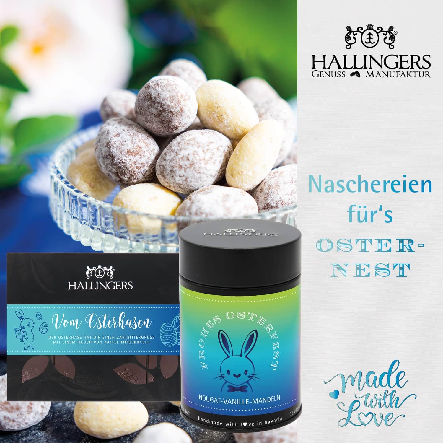 hallingers-geschenkset-gru-osterhase-xxl-osterkorb-feinkost-2120g image 2