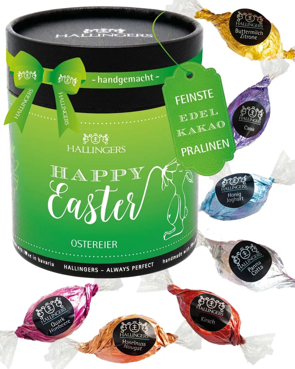 hallingers-pralinen-happy-easter-osterei-400g-xxl-geschenkdose image 1