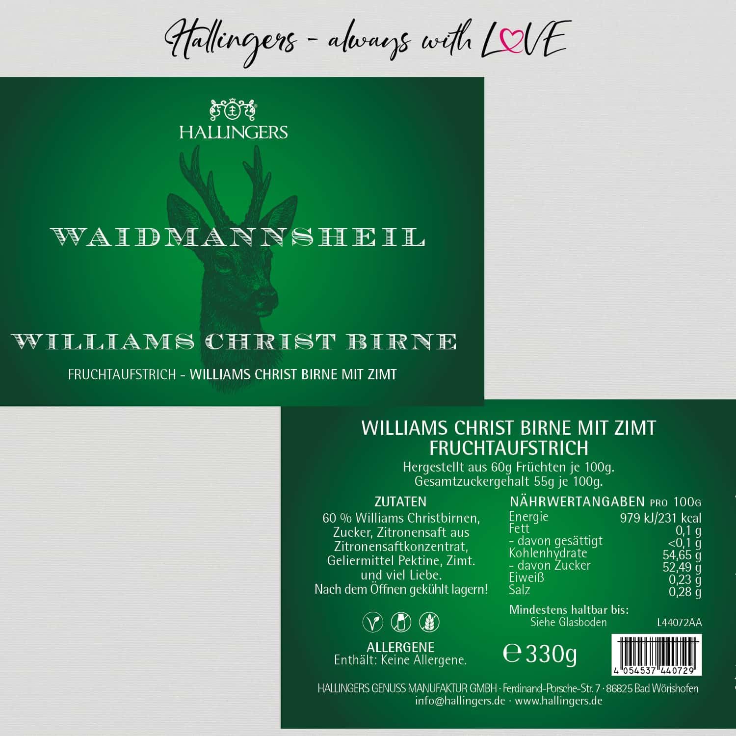 hallingers-fruchtaufstrich-waidmannsheil-birne-330g-j-ger-glas image 6