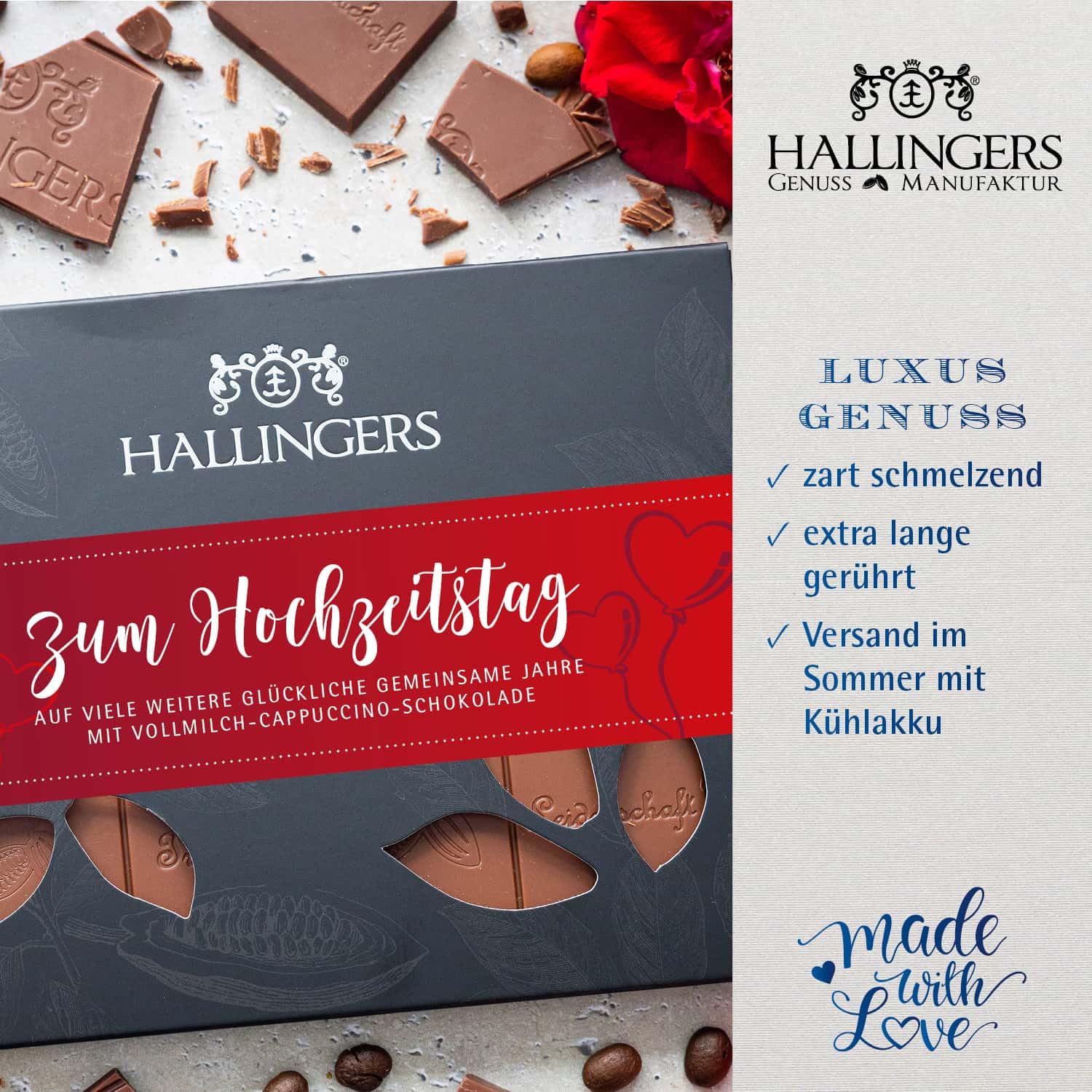 hallingers-schokolade-zum-hochzeitstag-cappuccino-tafel-90g image 3