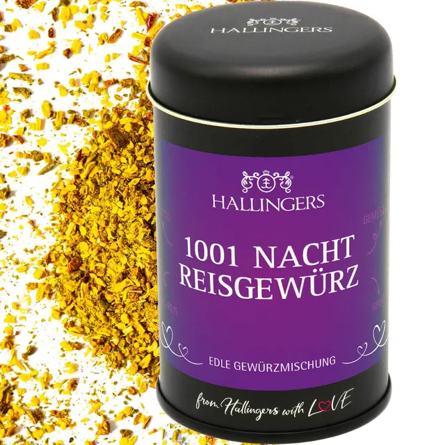 hallingers-kochen-1001-nacht-reisgew-rz-gew-rzmischung-95g-geschenk-dose image 1