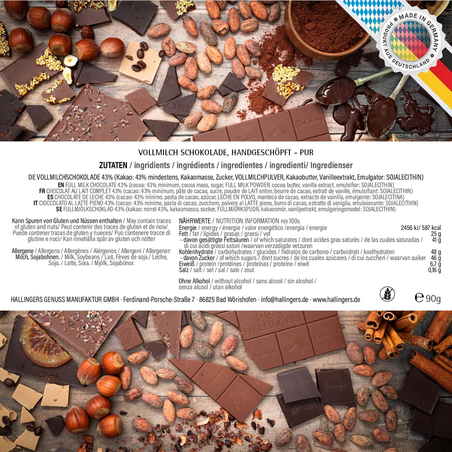 hallingers-schokolade-hurra-abitur-tafel-pur-90g-karton-geschenk image 6