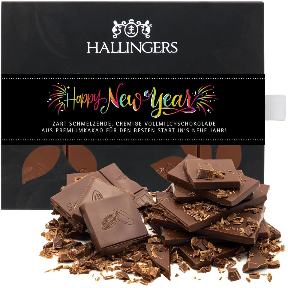 hallingers-happy-new-year-schokolade-tafel-90g-pur image 1