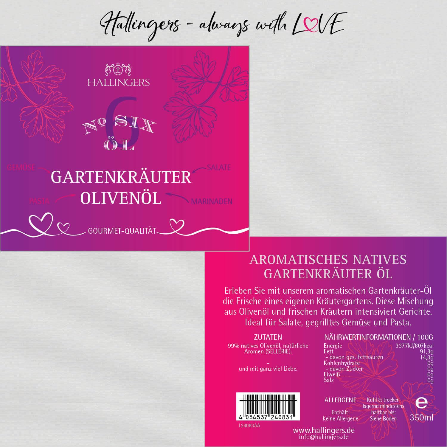 hallingers-kochen-no-6-gartenkr-uter-oliven-l-flasche-350ml image 6