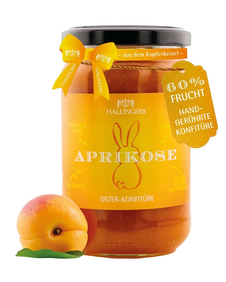 hallingers-oster-konfit-re-aprikose-marmelade-330g-glas image 1