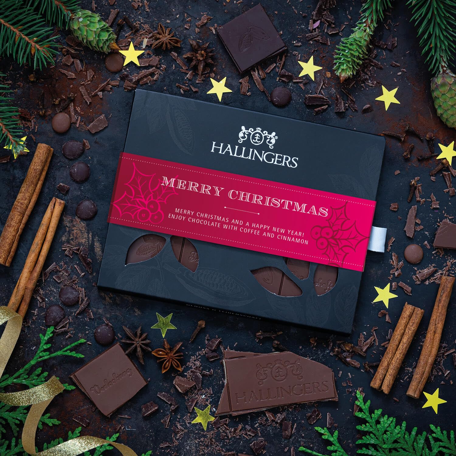 hallingers-schokolade-merry-christmas-tafel-kaffee-zimt-90g image 2
