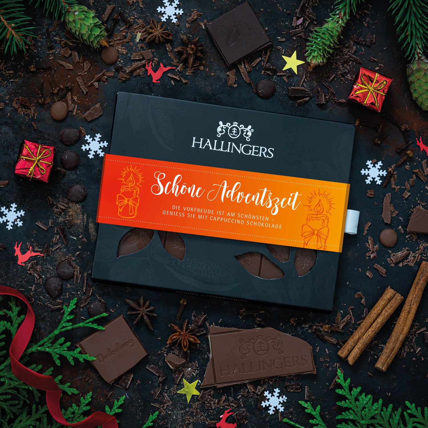 hallingers-sch-ne-adventszeit-cappuccino-schokolade-vollmilch-90g image 2