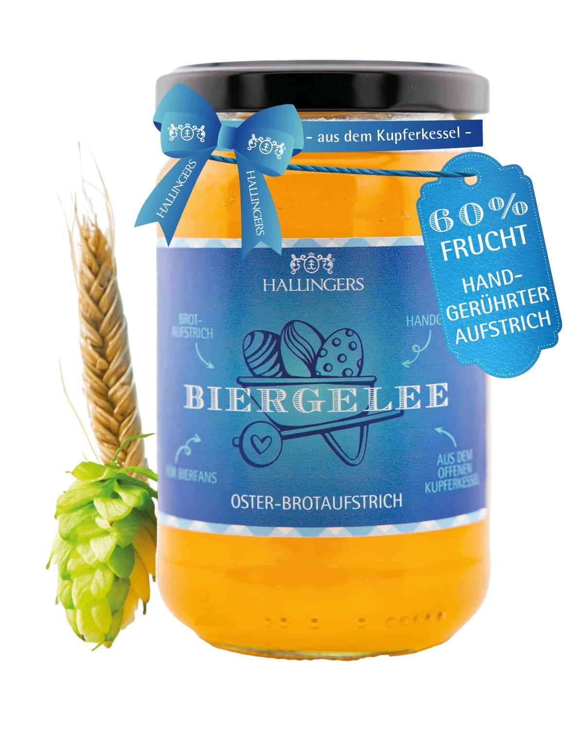 hallingers-oster-brotaufstrich-biergelee-330g-glas image 1
