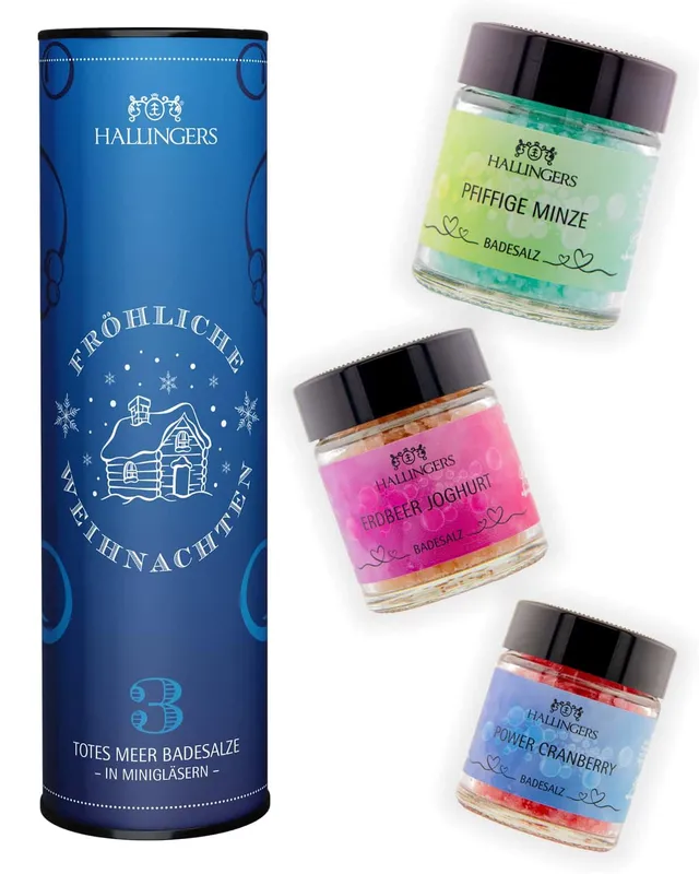 hallingers-wellness-fr-hliche-weihnachten-badesalz-3er-geschenkdose image 1
