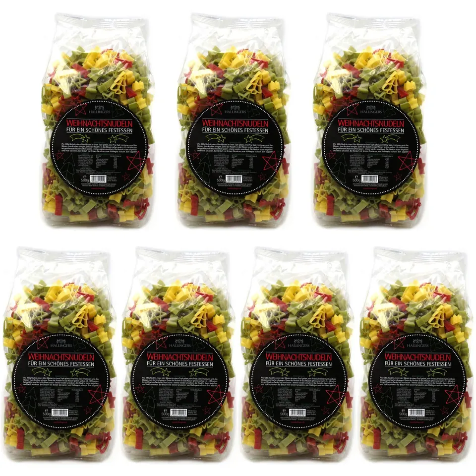 hallingers-bunte-weihnachtsnudeln-edelpasta-7x3500g-set image 1