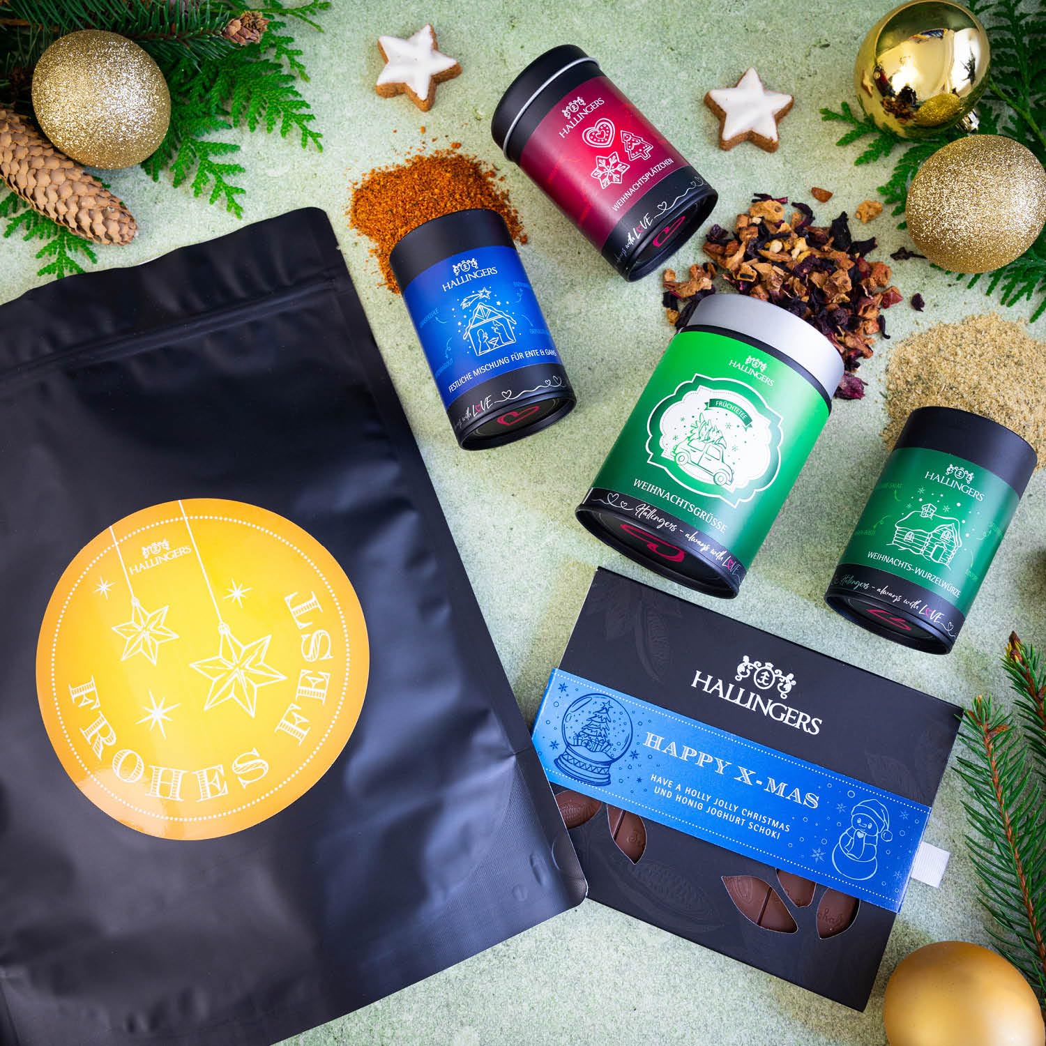 hallingers-geschenkesets-frohes-fest-xxl-wundert-te-460g-schokolade image 5