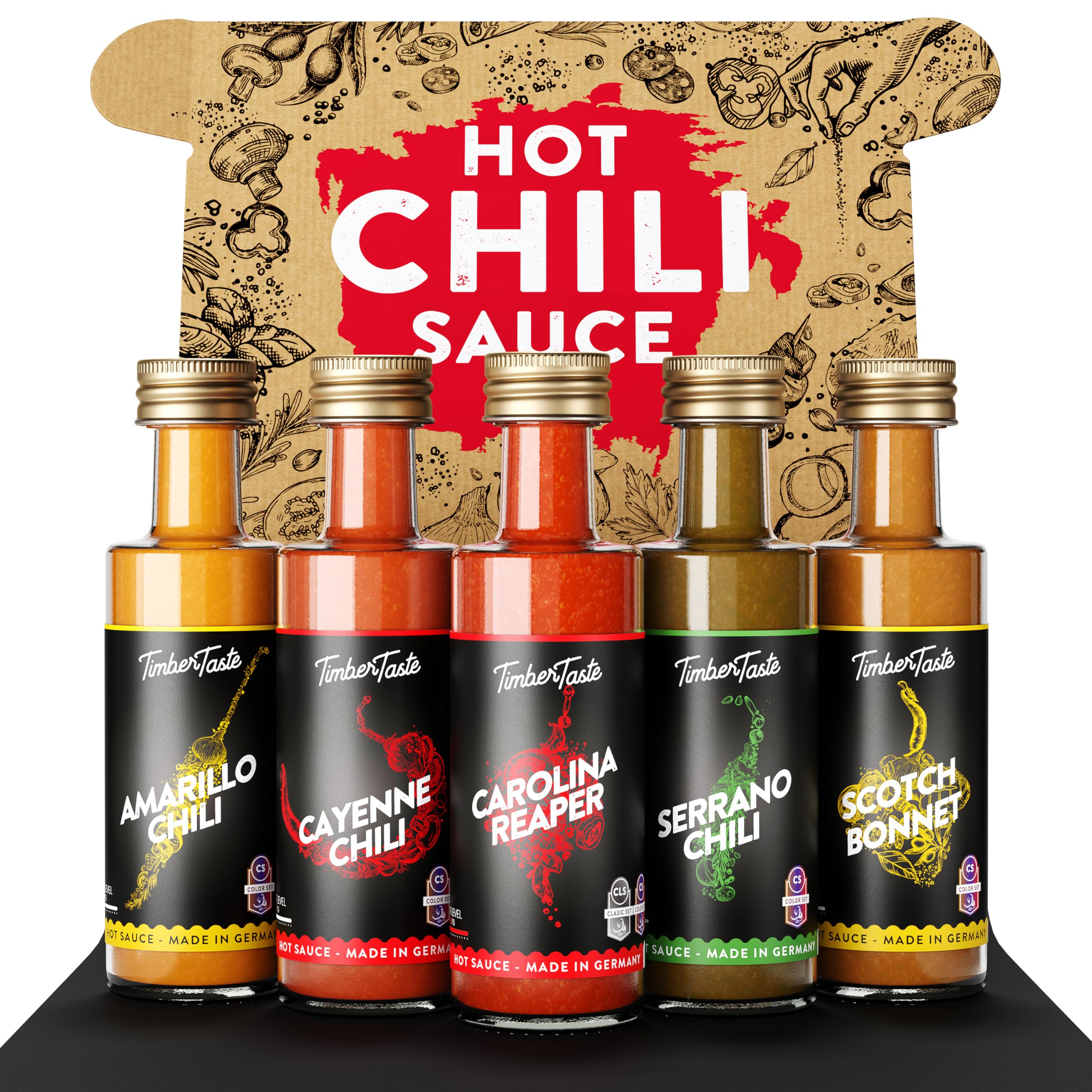 timber-taste-hot-chili-saucen-world-set-5er-scharf image 1