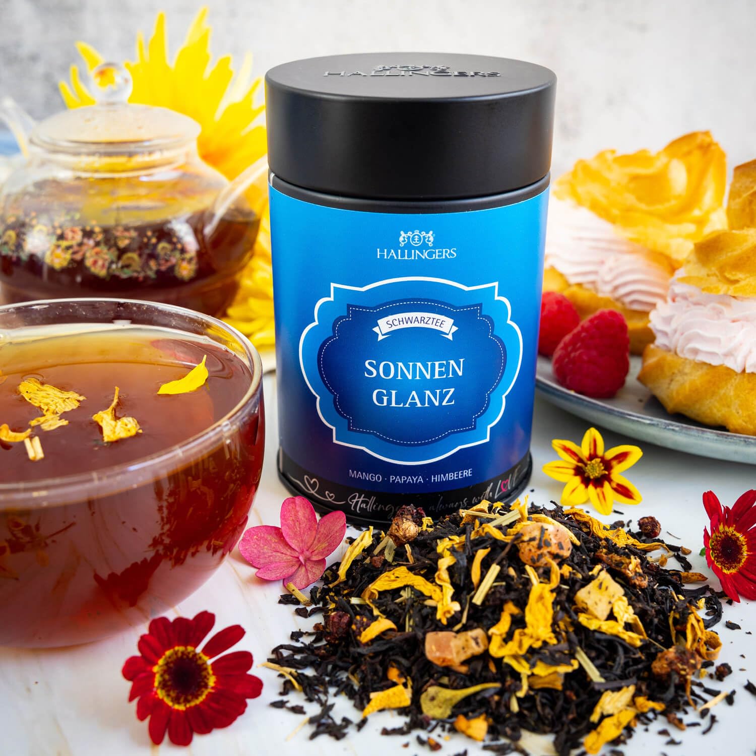 hallingers-tee-sonnenglanz-schwarzer-tee-orange-mango-90g-dose image 2