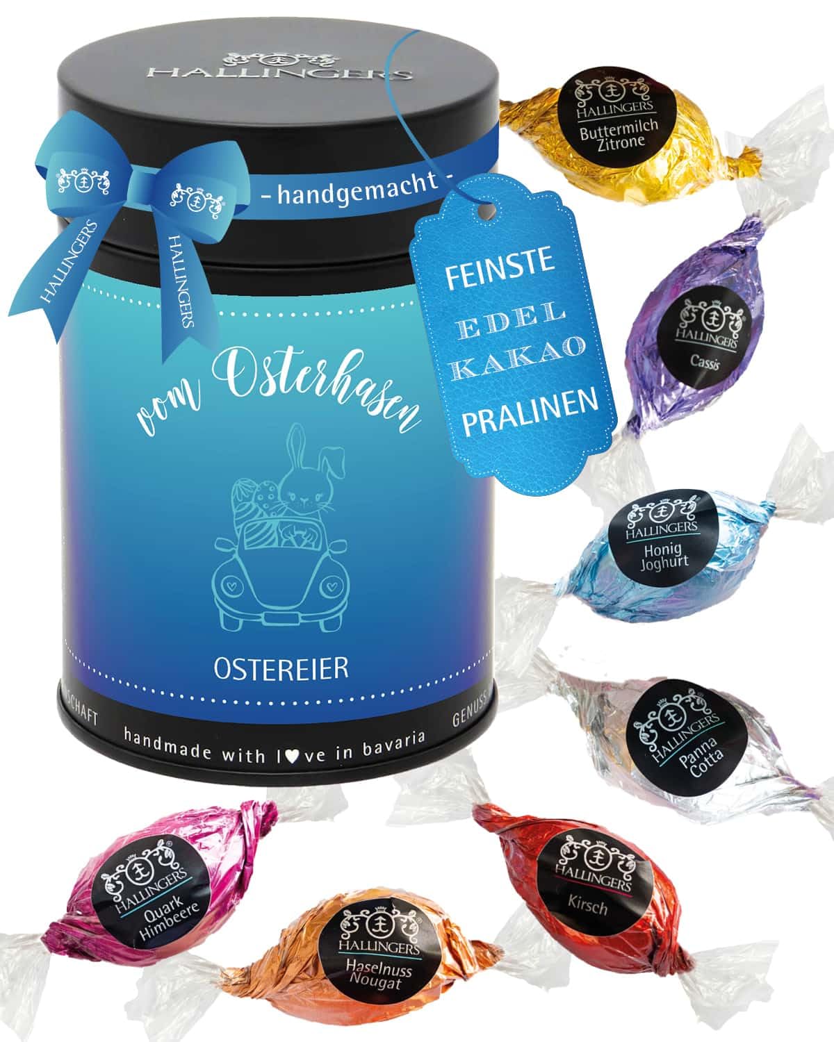 hallingers-pralinen-vom-osterhasen-osterei-dose-150g-ohne-alkohol image 1