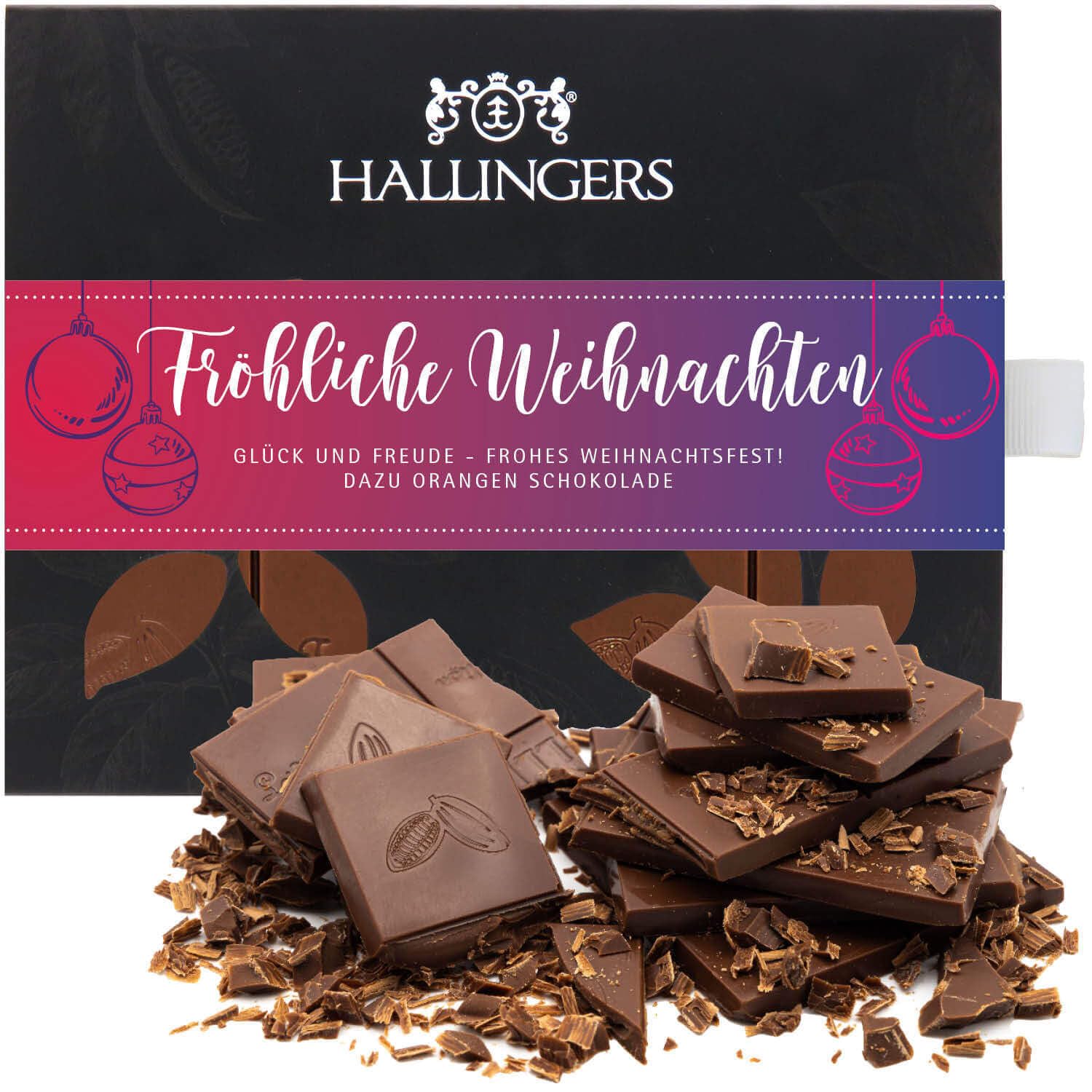 hallingers-schokolade-fr-hliche-weihnachten-vollmilch-orange-tafel-90g image 1