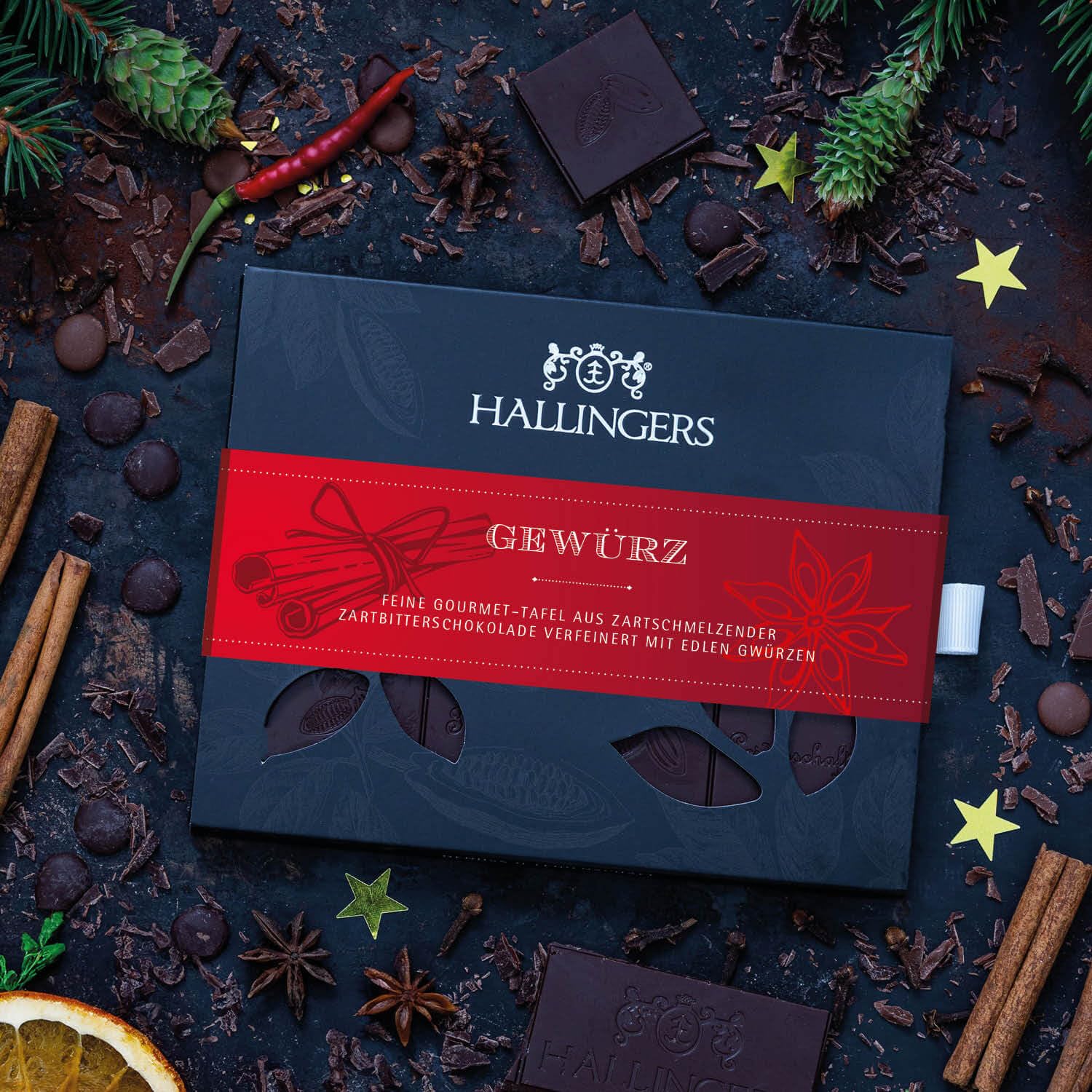 hallingers-gew-rz-vegane-zartbitter-schokolade-xmas-gew-rz-90g image 2