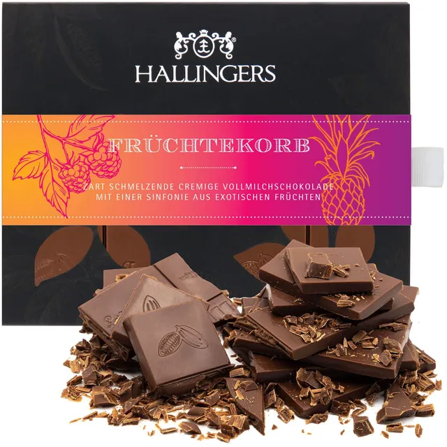 hallingers-genuss-manufaktur-schokolade-fr-chtekorb-mango-vanille-90g image 1