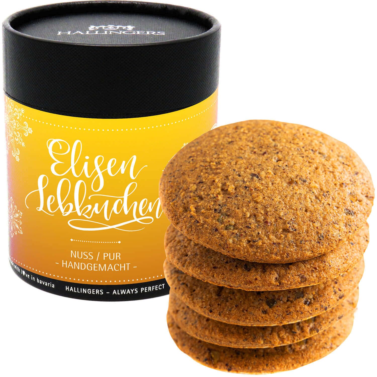 hallingers-gen-sse-elisen-lebkuchen-nuss-pur-dose-400g image 1