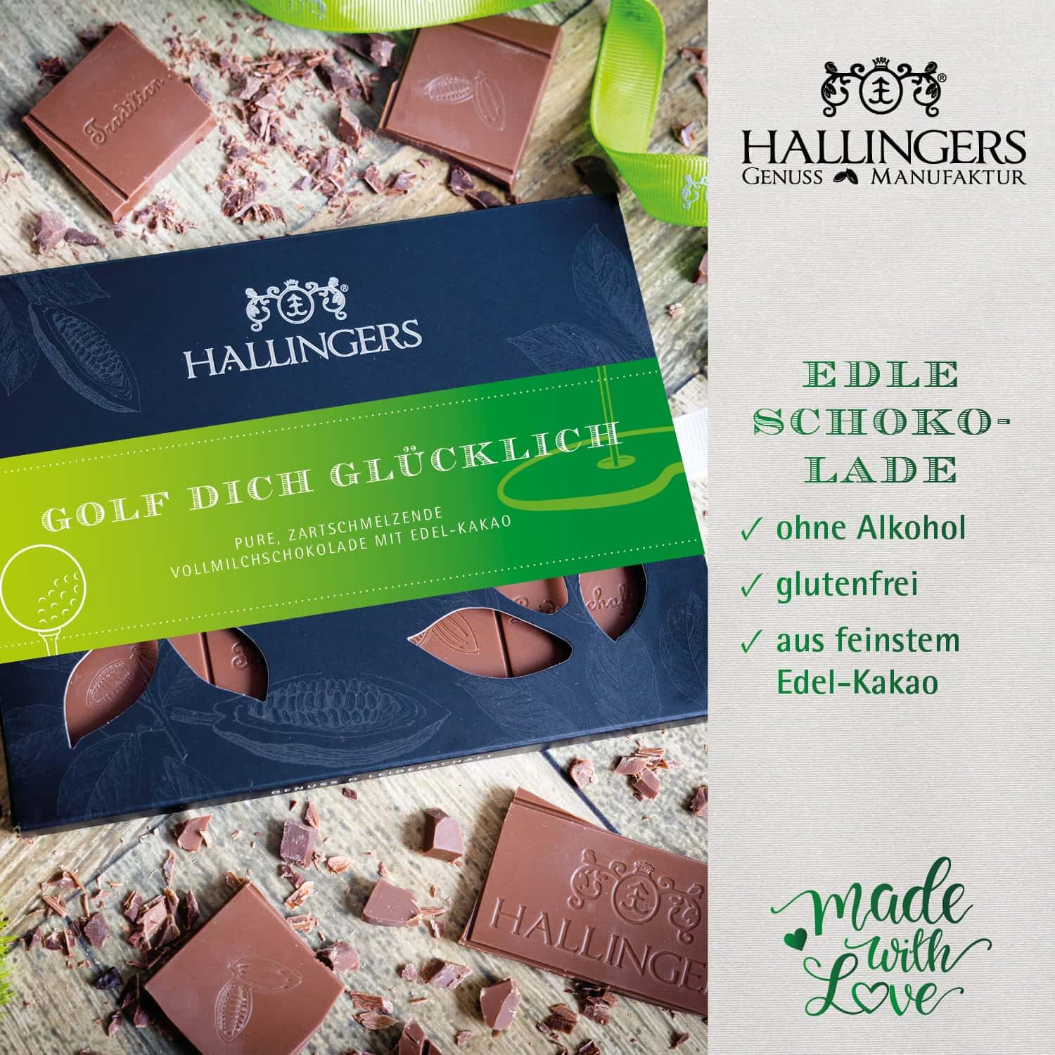 hallingers-schokolade-golf-dich-gl-cklich-tafel-90g-pur image 2