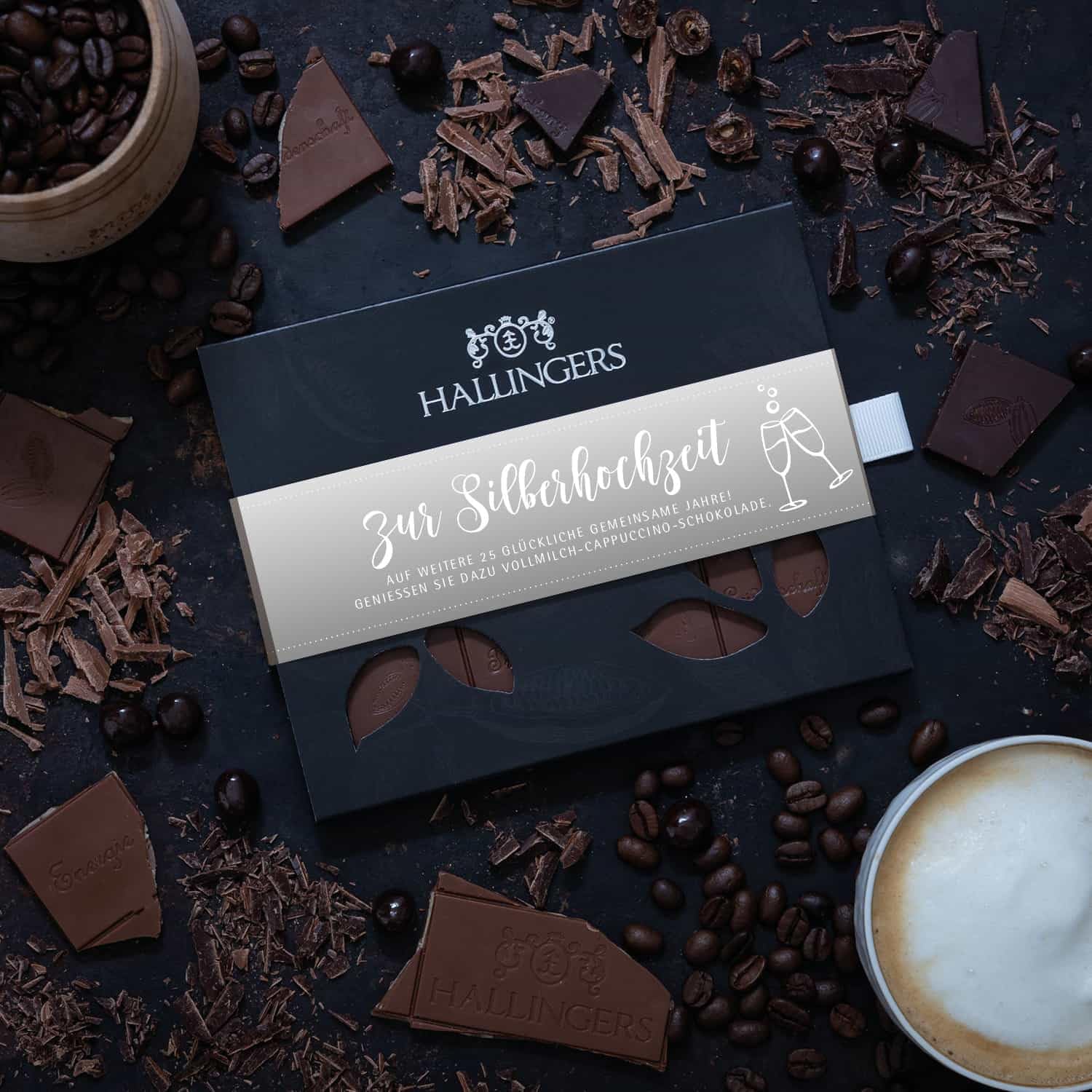 hallingers-schokolade-zur-silberhochzeit-tafel-90g-ohne-alkohol image 2