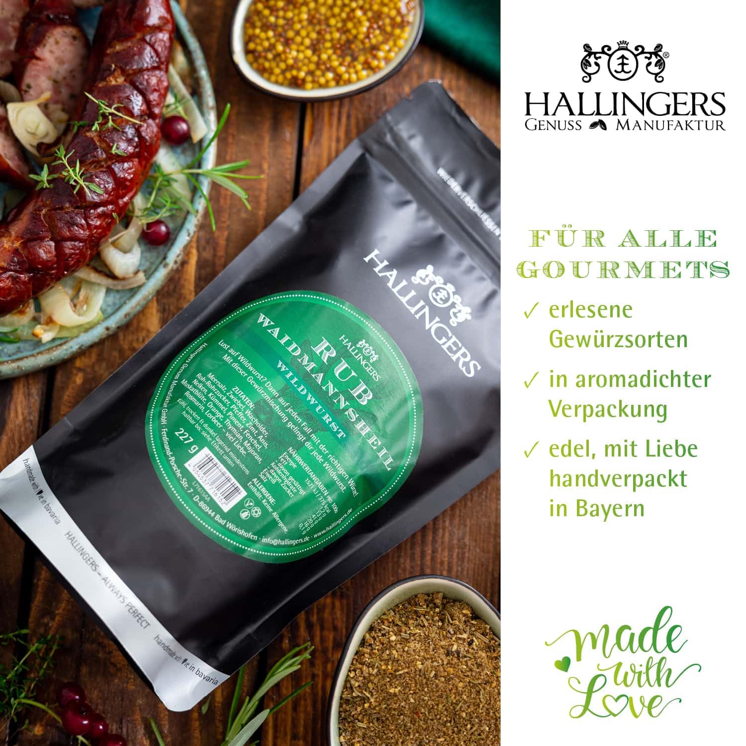 hallingers-kochen-wildwurst-rub-gew-rz-bbq-j-ger-geschenk-227g image 3