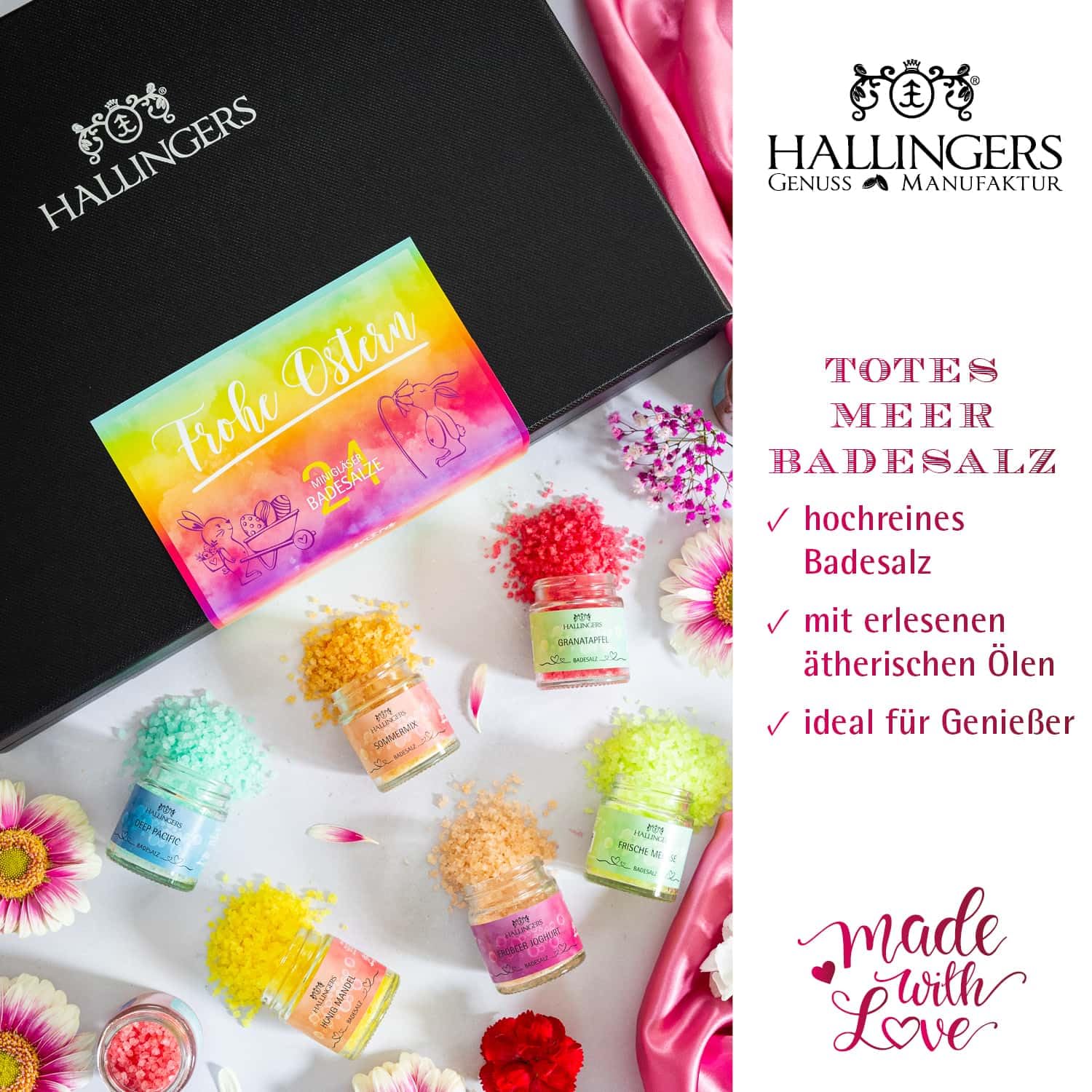 hallingers-wellness-frohe-ostern-badesalz-set-24-badezusatz-840g image 2