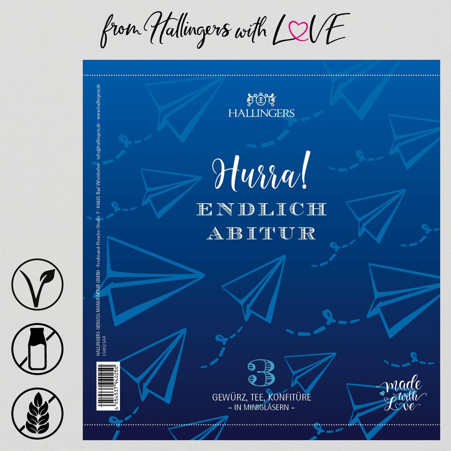 hallingers-geschenkesets-hurra-endlich-abitur-feinkost-set-3er-vegan image 6