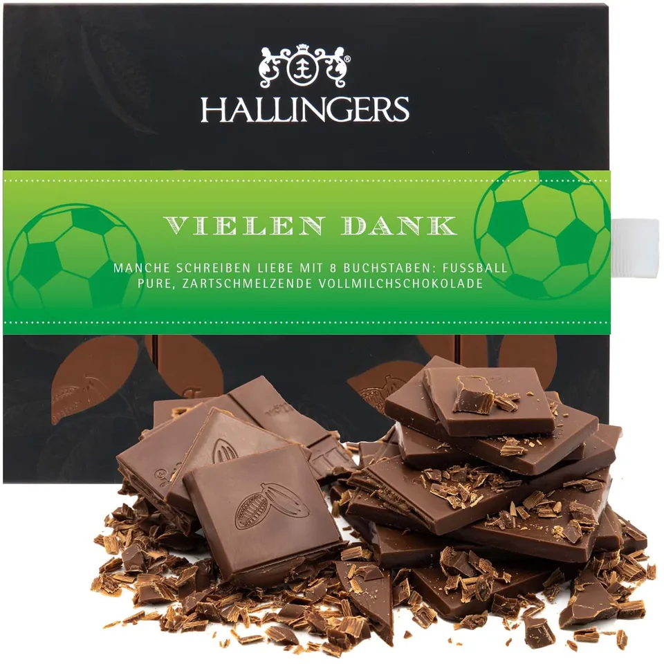 hallingers-schokolade-vielen-dank-fu-ball-tafel-edelkakao-90g-pur image 1