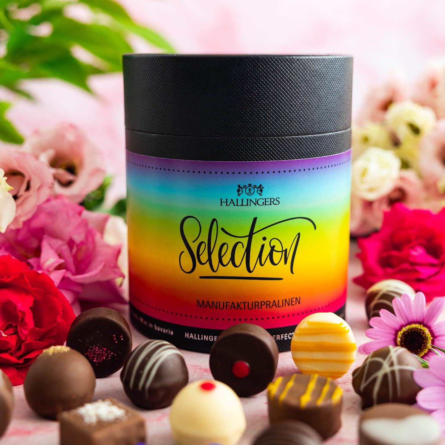 hallingers-selection-rainbow-pralinen-geschenkdose-xxl-ohne-alkohol image 2