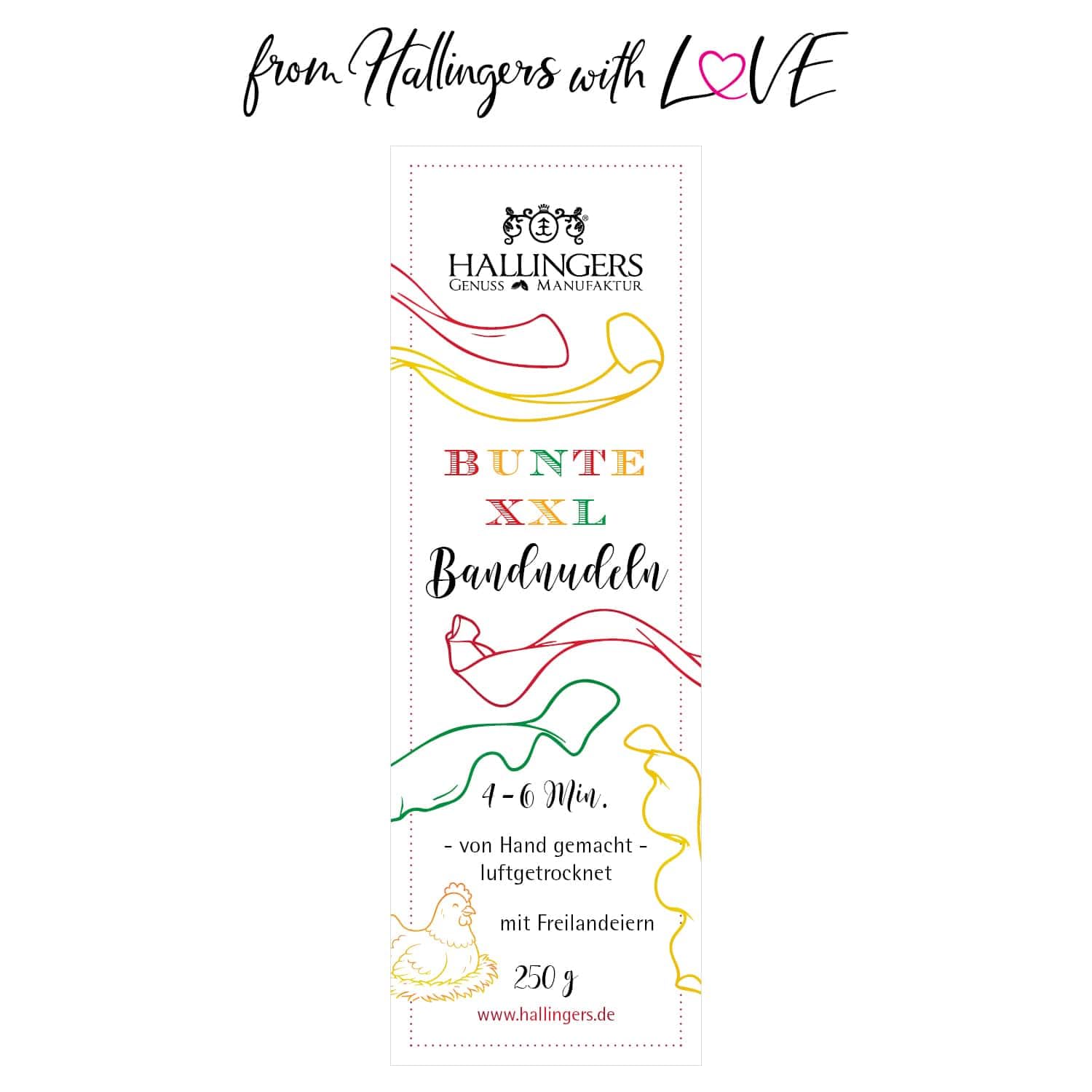 hallingers-kochen-bunte-xxl-bandnudeln-edel-pasta-250g image 6