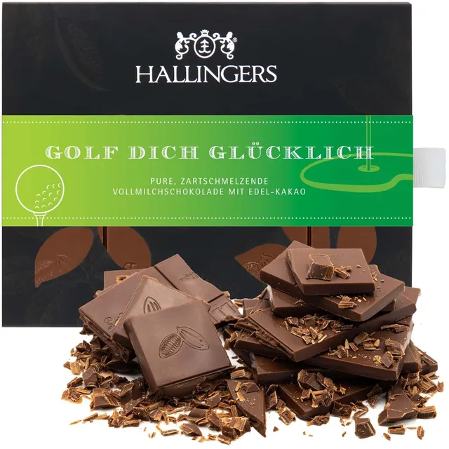 hallingers-schokolade-golf-dich-gl-cklich-tafel-90g-pur image 1