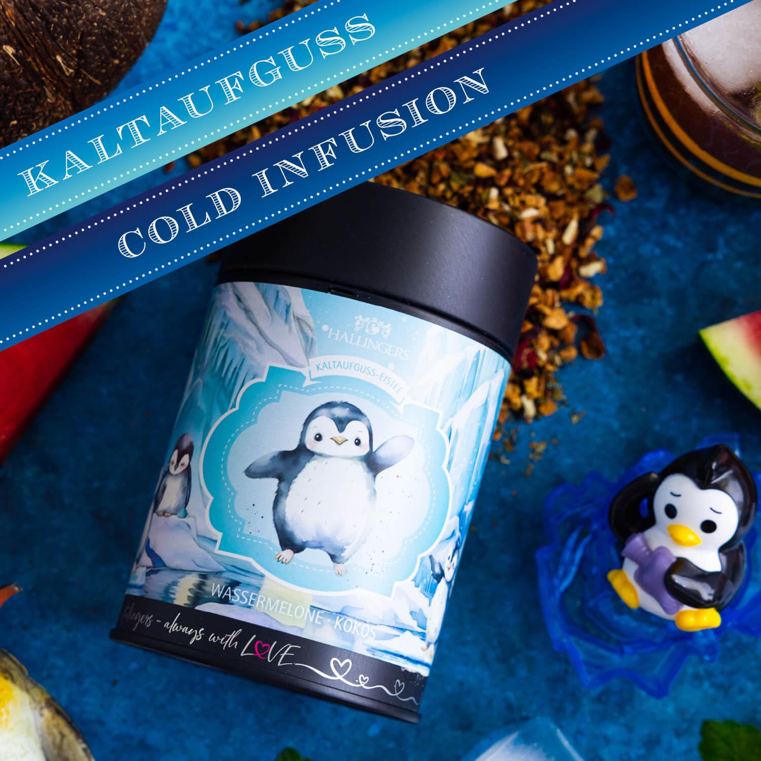 hallingers-tee-pinguin-eistee-cold-brew-dose-125g-erdbeer-kokos image 4