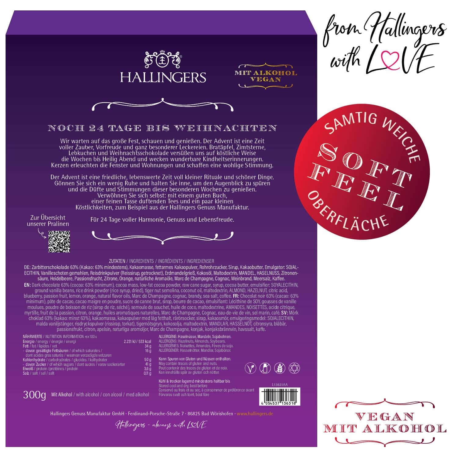 hallingers-adventskalender-frohe-weihnachten-pralinen-vegan-300-g image 6