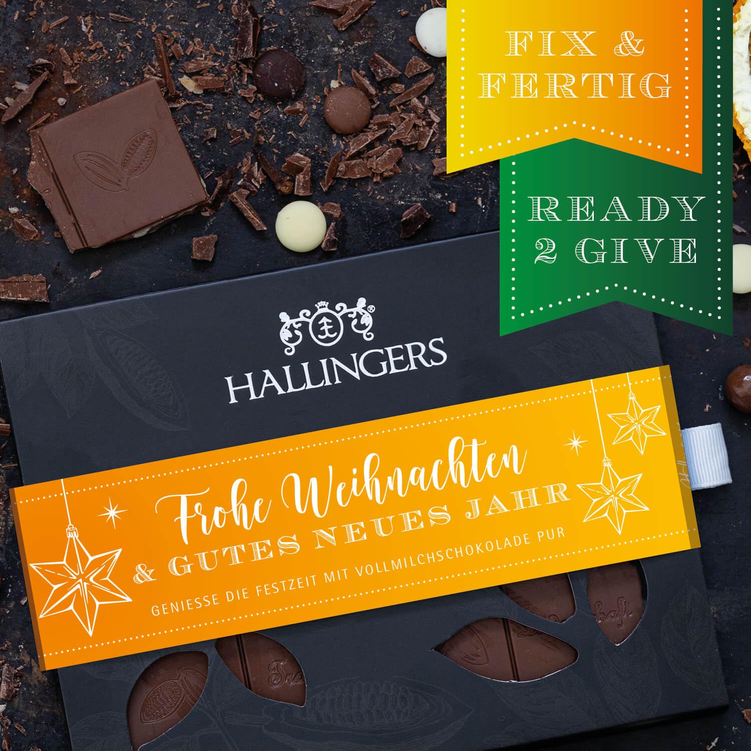 hallingers-frohe-weihnachten-schokolade-pur-10x900g-geschenk image 3