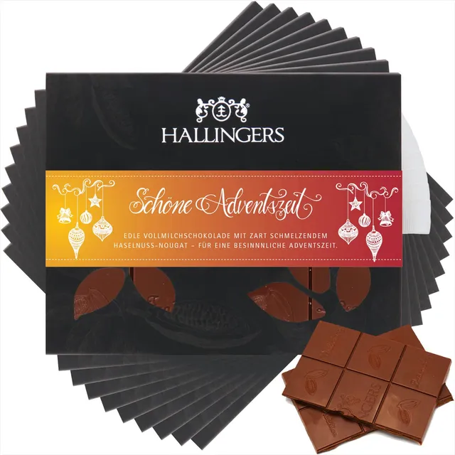 hallingers-sch-ne-adventszeit-schokolade-haselnuss-10x-900g image 1