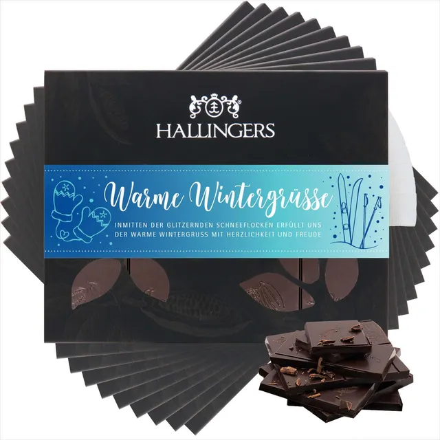 hallingers-warme-wintergr-e-vegane-schokolade-xmas-gew-rz-10x90g image 1