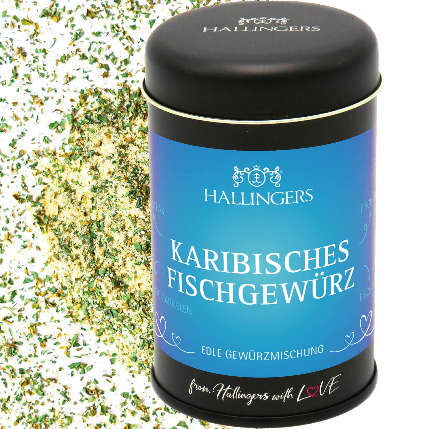 hallingers-kochen-karibisches-fischgew-rz-mischung-dose-105g image 1