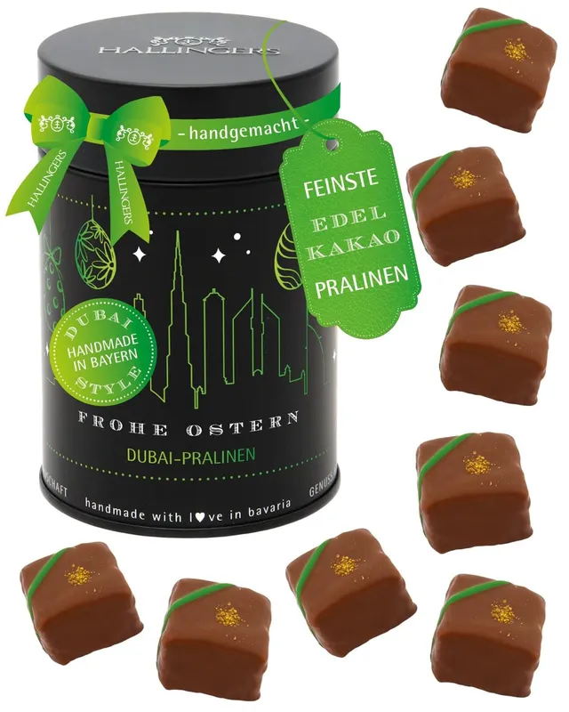 hallingers-pralinen-dubai-frohe-ostern-pralinen-150g-box image 1