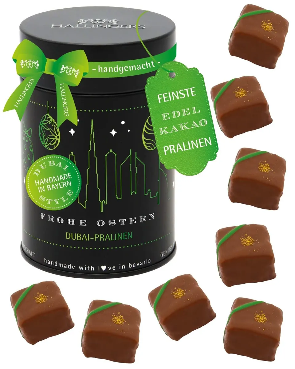 hallingers-pralinen-dubai-frohe-ostern-pralinen-150g-box image 1