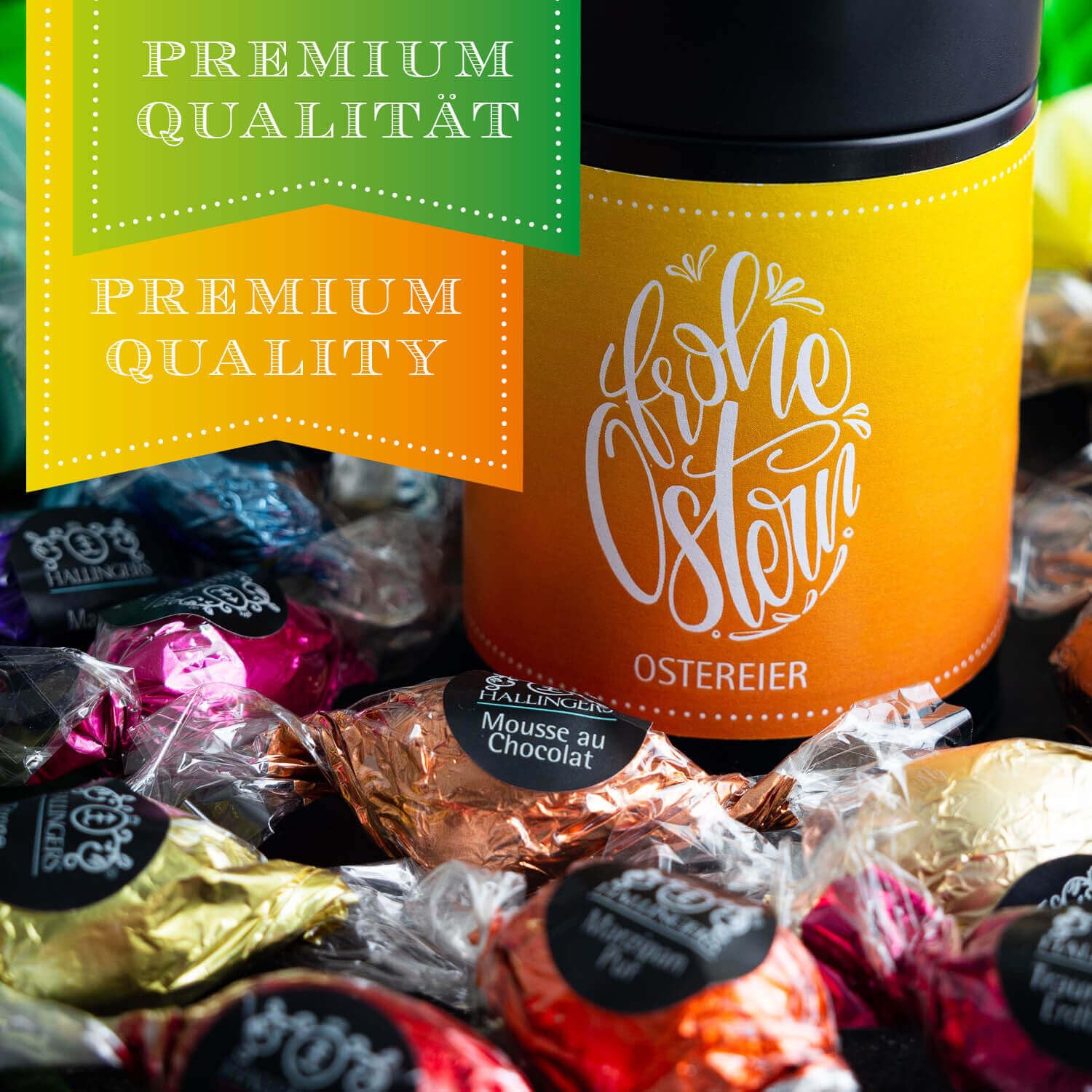 hallingers-frohe-ostern-pralinen-osterei-dose-150g image 3