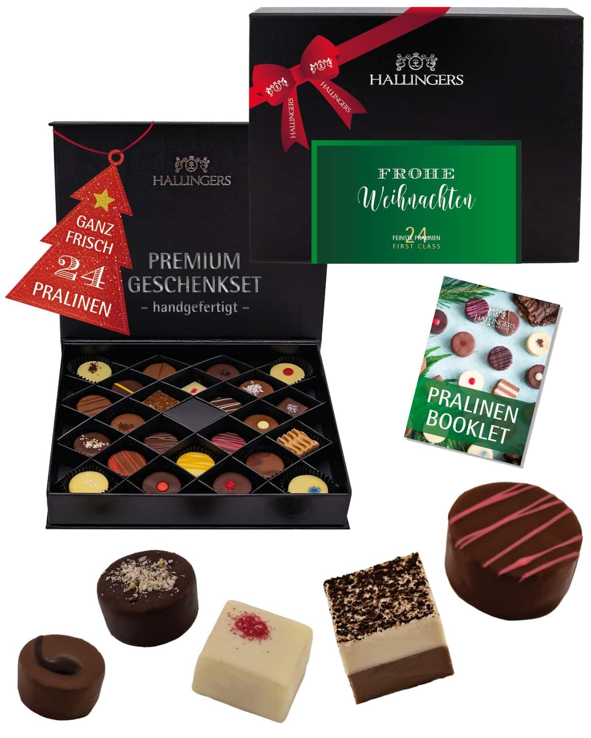 hallingers-pralinen-frohe-weihnachten-pralinenbox-ohne-alkohol-300g image 1