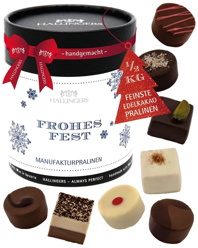 hallingers-pralinen-frohes-weihnachtsfest-11146-dose-ohne-alkohol image 1